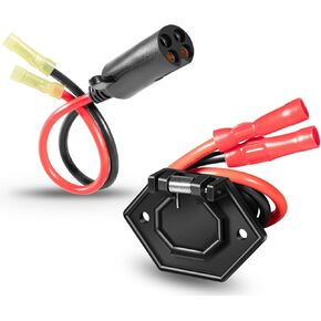 8M4000953 Trolling Motor Guide Power Plug & 8M4000954 Trolling Motor Power Receptacle 2-Prong Compatible with 50A, 12-Volt, 24-Volt, 36-Volt Trolling Motors