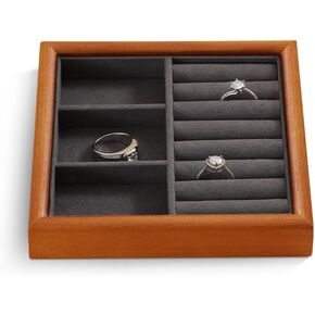 Jewelry Tray, Watch Tray,Small Wooden Tray,Premium Ring Dish,Luxury Jewelry Organizer,Grey Bracelet Display