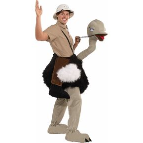 Forum Novelties Men's Riding An Ostrich Plush Mascot Costume, Multi Colored, One Size