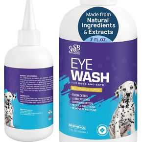 Spanielbuns Dog Eye Drops 200ml,All Natural Ingredients Eye Wash for Dogs and Cats, Cleanses Tear Stains, Mucus, Improves Allergy Symptoms and Dry Eyes(2pack)
