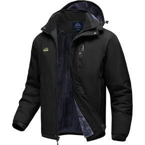 TBMPOY Men's Winter Ski Jacket Waterproof Warm Snow Insulated Coat Fleece Lined Snowboard Hooded Raincoat