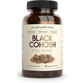 Organic Black Cohosh 1000 mg | Menopause, Night Sweats and Sleep Support | Vegetarian, Non-GMO