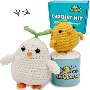 LEIISSURREE Animal Crochet Kit of 7 Colorful Mice, Beginner Crochet Kit for Adults, Animal Crochet Kit for Beginners, Beginner Crochet Kits with Step-by-Step Video Tutorials, DIY Crochet Kit in Kuwait