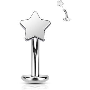 G23 Solid Titanium Floating Belly Button Rings 14G Threadless Push in Belly Navel Rings for Women Short Belly Navel Piercing Jewelry