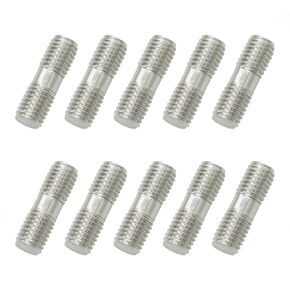 10 Pieces M10 304 Stainless Steel Double End Threaded Studs Screws Bolts (M10x70mm)