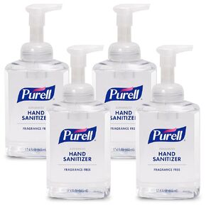 Purell Advanced Hand Sanitizer Foam, Fragrance Free, 17.4 fl oz Table Top Pump Bottle (Pack of 4) - 5009-04