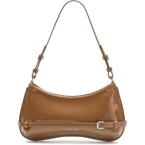 Trendy Shoulder Bag for Women, Small Under the Arm Purse Patent Leather Womens Purses and Handbags with Zipper Closure