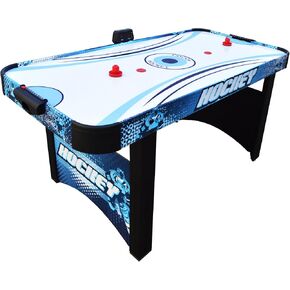 Enforcer Air Hockey Table 5.5-ft for Kids with Electronic Scoring for Family Game Rooms – Blue/White