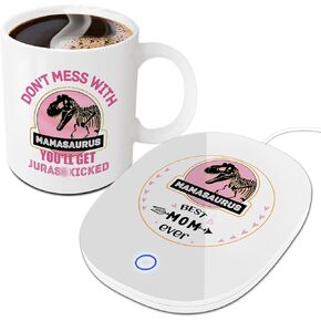 Dog Mom Gifts for Women-Mothers Day Dog Mom Gifts Great Mug Warmer Set-Christmas Birthday Gifts for Dog Mom Smart Warmer Thermostat Coaster with Mug, Beverage Warmer Maintain Temperature 120℉-140℉