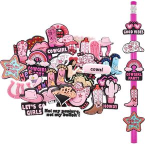 XHAOYEAHX 150PCS Mixed different pencil toppers,pink cowgirl Pencil Topper Decoation for Classroom Rewards School Prizes Students Gifts