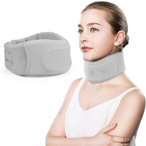 Neck Brace for Neck Pain and Support, Neck Support Brace, Adjustable Cervical Collar, Gray, 3" Tall, 19.5" Long