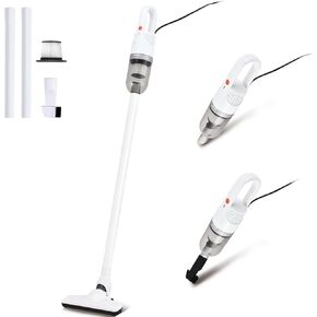 Cordless Vacuum Cleaner, 2-in-1 Lightweight Stick Vacuum w/100W Powerful Brushless Motor & Led Display, Portable Handheld Vacuum for Home Hard Floor Carpet Pet Hair (White 100W/ Plug)