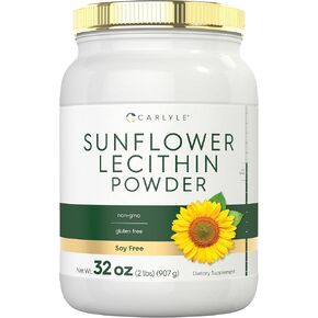 Carlyle Sunflower Lecithin Powder | 2 Pounds | Unflavored | Naturally Occurring Phosphatidylcholine | Vegetarian, Soy Free, Non-GMO, Gluten Free