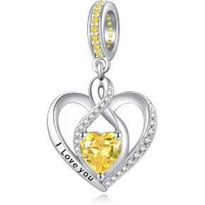 Heart Birthstone Charms for Bracelets, 925 Sterling Silver Women Bead Charms for Charm Bracelets Necklace, Mother's Day Birthday Anniversary Jewelry Gifts for Wife Mom Grandma Daughter in Kuwait