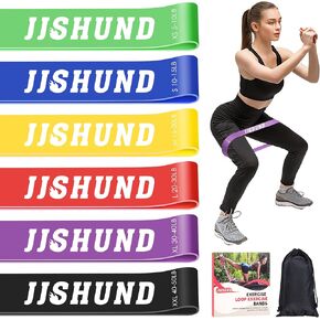 6 Pcs Resistance Bands for Working Out, Exercise Loop Bands for Women and Men, Elastic Stretch Bands Workout Bands for Yoga Pilates Fitness Home Gym Body Stretching Booty Legs Strength Training