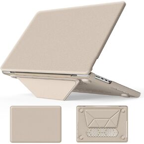 Batianda Premium PU Leather Protective Case for New MacBook Pro 14-inch 2024 M4 2023 2021 Release M3 M2 Pro Max Chip Elegant PU Leather with Foldable Stand, Full Protection with Ventilation, Pink
