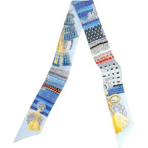 MEISEE Mulberry silk Scarf hair ribbons for hair handbag scarf Tie Bundle Scarf Neckerchief Head Scarf for women 2"*35"