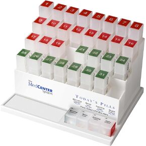 The Original Monthly Pill Organizer with 31 Pill Boxes by MedCenter