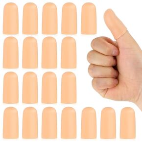 DIVINA VITAE 20Pcs Gel Finger Cots Cover, Silicone Finger Protectors Sleeve, Rubber Fingers Tips Finger Gloves Caps Finger Bandage for Finger Cracking Trigger Finger Arthritis Pain Relief(Skin Color)