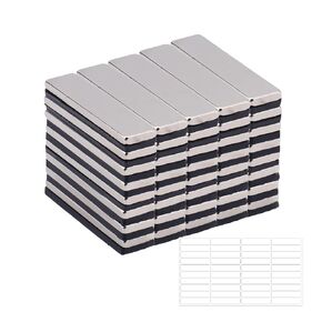 40 Pack Small Magnets,Heavy Duty Bar Magnets with Double-Sided Adhesive,Refrigerator Magnets Rare Earth Magnets Neodymium,Mini Powerful Magnets for Crafts,Fridge,Craft,Office,DIY - 1.5x0.35x0.08 inch