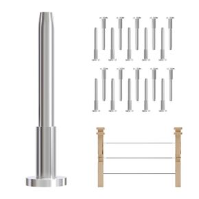 40 Pack 1/8" Stainless Steel Invisible Receiver and Swage Stud End Cable Railing, Deck Stair Threaded End Fitting for Wood & Metal Post, T316 Marine Grade Stainless Steel