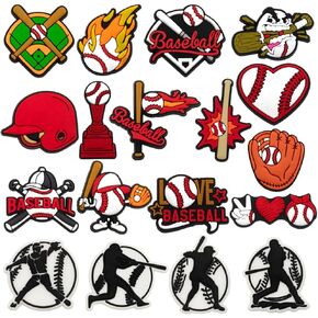 Fuqimanman2020 Sports Ball Shoe Decoration Charms Hockey Baseball Basketball Soccer Football Shoe Charms Decorations for Kids Teens Adults Party Gifts