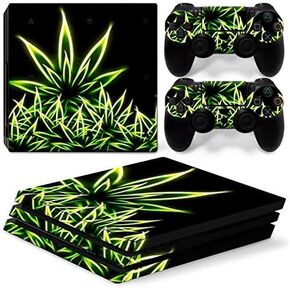 DOMILINA Vinyl Skin Decal Sticker Cover Set for Sony PS4 PRO Console and 2 Dualshock Controllers - Purple Galaxy