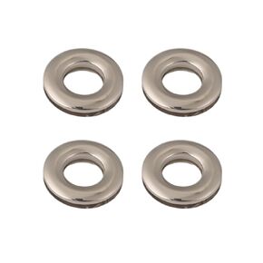 4pcs Zinc Alloy Hole Metal Screw Rings Eyelets Grommet Quality Round Polished, O-Rings Purse Loop Grommet Screw Buckle Easy Installation Pack of 4 (Black, 0.62 * 1.18 inch)