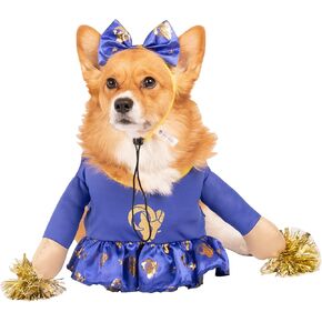 يتضمن زي Cheer Dog المرخص رسميًا من NFL Los Angeles Rams فستانًا بأذرع محشوة صناعية وكرات من الزينة وعصابة رأس من الساتان (كبير)