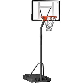 طوق كرة السلة المحمول Soozier، ارتفاع 8.4-9.8 قدم قابل للتعديل، هدف كرة السلة مع لوحة خلفية 34 بوصة وعجلات للاستخدام الداخلي والخارجي in Kuwait