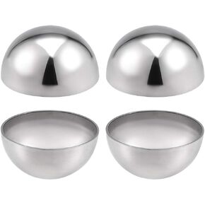 uxcell 51mm(2") Dia. Decorative Hollow Half Cap Ball 304 Stainless Steel for Staircase Handrail Post 4pcs