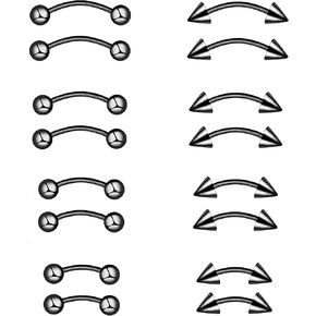 16-32Pcs 16G Titanium Steel Internal Thread Eyebrow Piercing Jewelry Curved Barbell Vertical Labret Lip Daith Rook Earrings Navel Belly Button Ring Piercing Jewelry 6mm/8mm/10mm/12mm