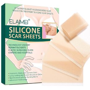 Silicone Scar Sheets, Silicone Scar Tape, C Section Scar Silicone Strips, Scar Sheets for Surgery Scar, Keloid, Reusable, Professional Scars Treatment, Remover Patch, Healing, Bandage, Pads.