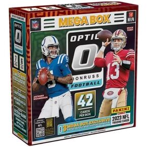 Generic 2023 Panini Donruss Optic Football Mega Box w/Blue Hyper Prizms(42 بطاقة/صندوق)