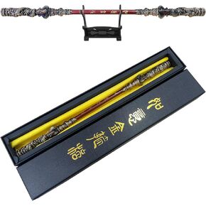 Monkey King Staff 13.78", Black Myth Sun Monkey King Game Weapon Golden Cudgel, Pilgrimage to The West Martial Arts Staff Weapons Collection Desk Display Decoration Pendant Gift