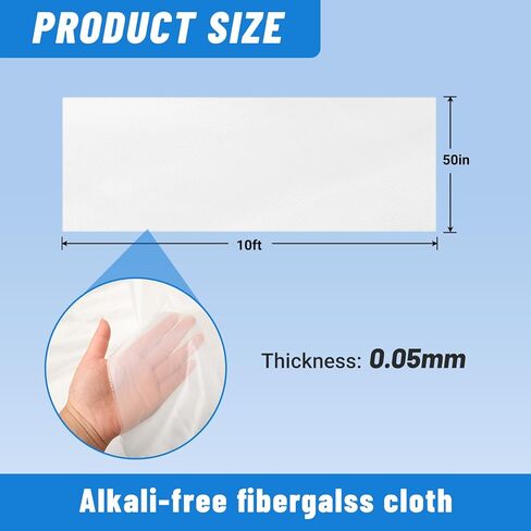 قماش من الألياف الزجاجية مقاس 50 بوصة × 10 أقدام، 1.5 أونصة، قماش من الألياف الزجاجية بسُمك 0.05 مم للقوارب، حصيرة من الألياف الزجاجية، قماش من الألياف الزجاجية، ورقة من الألياف الزجاجية، إصلاح الألياف الزجاجية لحوض ركوب الأمواج التلقائي لطائرة RC in Kuwait