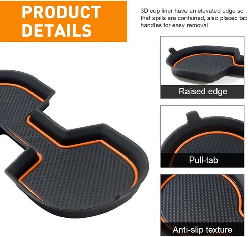 Cup Holder Inserts Coaster for Nissan Sentra Accessories 2020 2021 2022 2023 2024 Cup Holder Liners Center Console Silicone Cup Mat Pad Interior Decoration(4pcs Sets,Black Trim) in Saudi Arabia