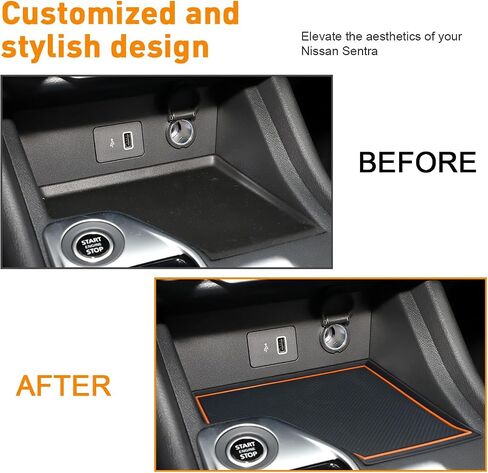 Cup Holder Inserts Coaster for Nissan Sentra Accessories 2020 2021 2022 2023 2024 Cup Holder Liners Center Console Silicone Cup Mat Pad Interior Decoration(4pcs Sets,Black Trim) in Saudi Arabia