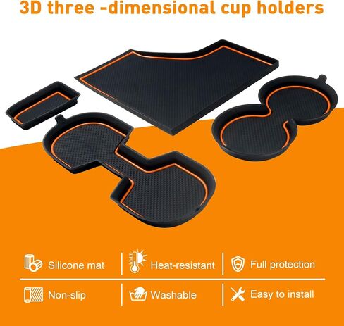 Cup Holder Inserts Coaster for Nissan Sentra Accessories 2020 2021 2022 2023 2024 Cup Holder Liners Center Console Silicone Cup Mat Pad Interior Decoration(4pcs Sets,Black Trim) in Saudi Arabia