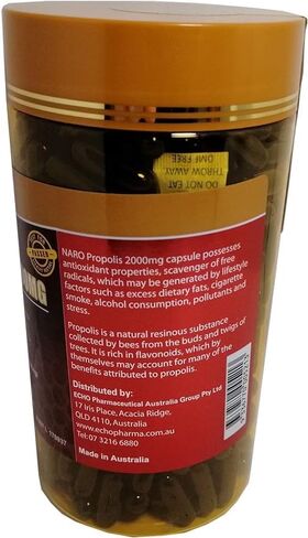 Naro Bee Propolis Extract 2000mg Premium Eucalyptus Dark 365 Capsules Australian Made in Saudi Arabia