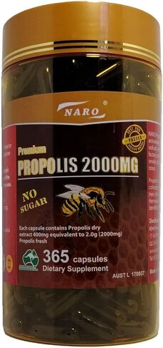 Naro Bee Propolis Extract 2000mg Premium Eucalyptus Dark 365 Capsules Australian Made in Saudi Arabia
