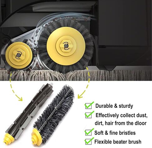 قطع غيار رومبا لـ iRobot Roomba 675 650 677 692 671 694 691 614 615 635 676 670 645 655 690 600 Series 595 585 ملحقات المكنسة الكهربائية، 1 عجلة دوارة، فرشاة ذات شعيرات، 4 فرشاة جانبية، 2 فلتر in Saudi Arabia