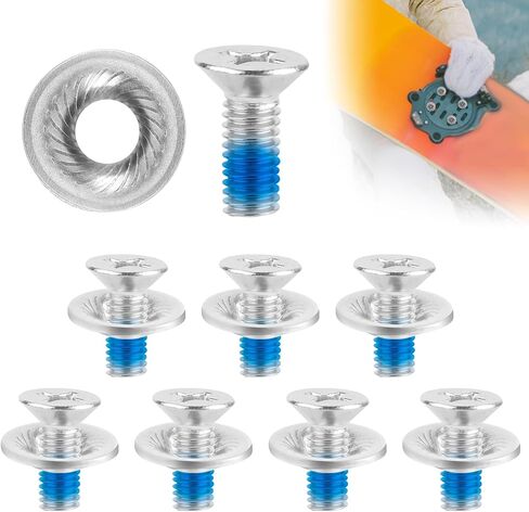 8pcs Snowboard Binding Screw Set, Snowboard and Ski Bindings Screw Replacement Set Snowboarding Mounting Screws Snow Wakeboard Binding Screws for Skiing Outdoor Sports in Saudi Arabia