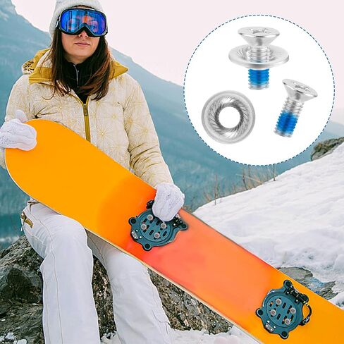 8pcs Snowboard Binding Screw Set, Snowboard and Ski Bindings Screw Replacement Set Snowboarding Mounting Screws Snow Wakeboard Binding Screws for Skiing Outdoor Sports in Saudi Arabia