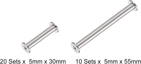uxcell Screw Post, Female 5x30mm and Female 5x55mm Silver Tone Binding Bolts Total 30 Sets in Saudi Arabia