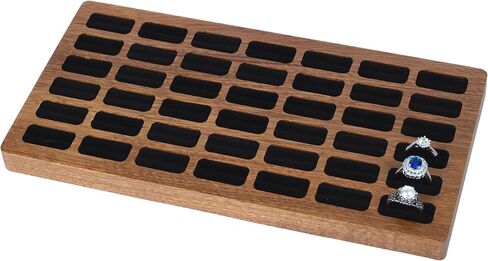 Wooden Ring Display Tray Earring Organizer Holder Jewelry Storage Box for Multiple Rings, 30 Slots, RB-SW-30S in Saudi Arabia