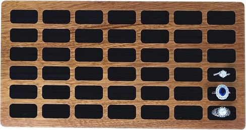 Wooden Ring Display Tray Earring Organizer Holder Jewelry Storage Box for Multiple Rings, 30 Slots, RB-SW-30S in Saudi Arabia