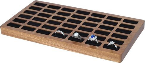 Wooden Ring Display Tray Earring Organizer Holder Jewelry Storage Box for Multiple Rings, 30 Slots, RB-SW-30S in Saudi Arabia