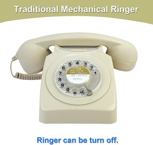 هواتف الاتصال الهاتفي الأحمر Benotek 1980'S الكلاسيكية القديمة الطراز الرجعية الهاتف الثابت مكتب الهاتف خط واحد هاتف حبالي المنزل مكتب مدرسة فندق in Kuwait