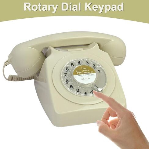 هواتف الاتصال الهاتفي الأحمر Benotek 1980'S الكلاسيكية القديمة الطراز الرجعية الهاتف الثابت مكتب الهاتف خط واحد هاتف حبالي المنزل مكتب مدرسة فندق in Kuwait